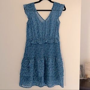 Vici Smocked Waist Floral Sundress with V-Neck Tie Back